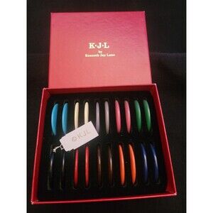 Vintage KJL Kenneth Jay Lane Lucite Hoop Post Pierced Earring Set Of 10